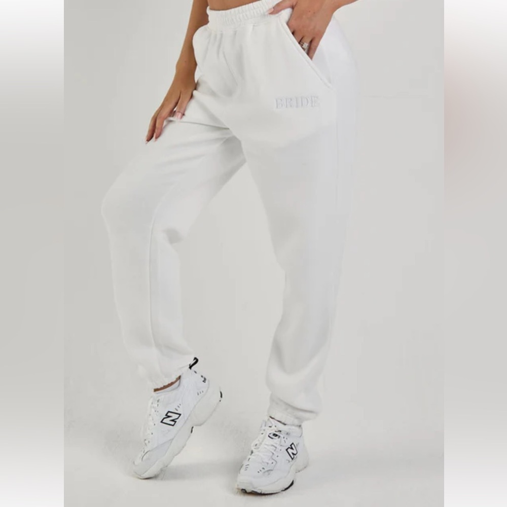 Bride Statement Sweatpants- White- Size M